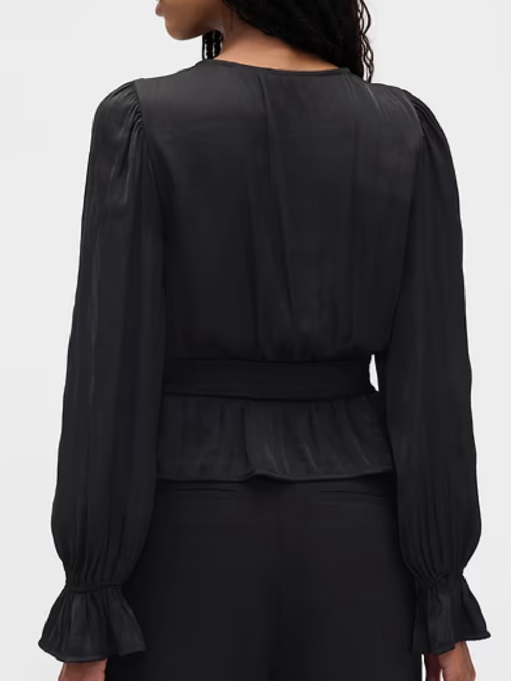 NWT GAP black shadow stripe peplum top  XL - Picture 2 of 14